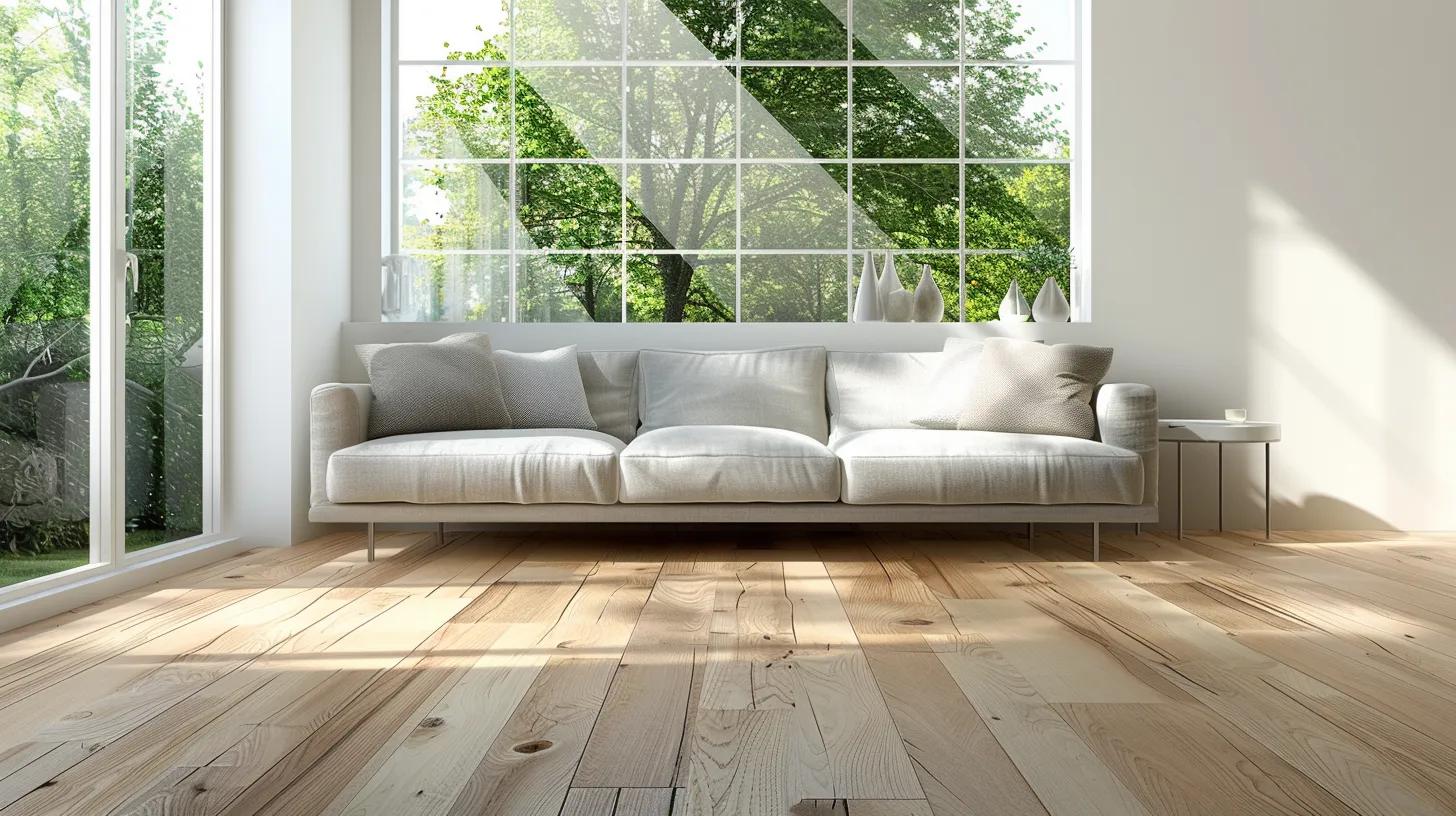 Natural Coloue hardwood FLoor with sofa